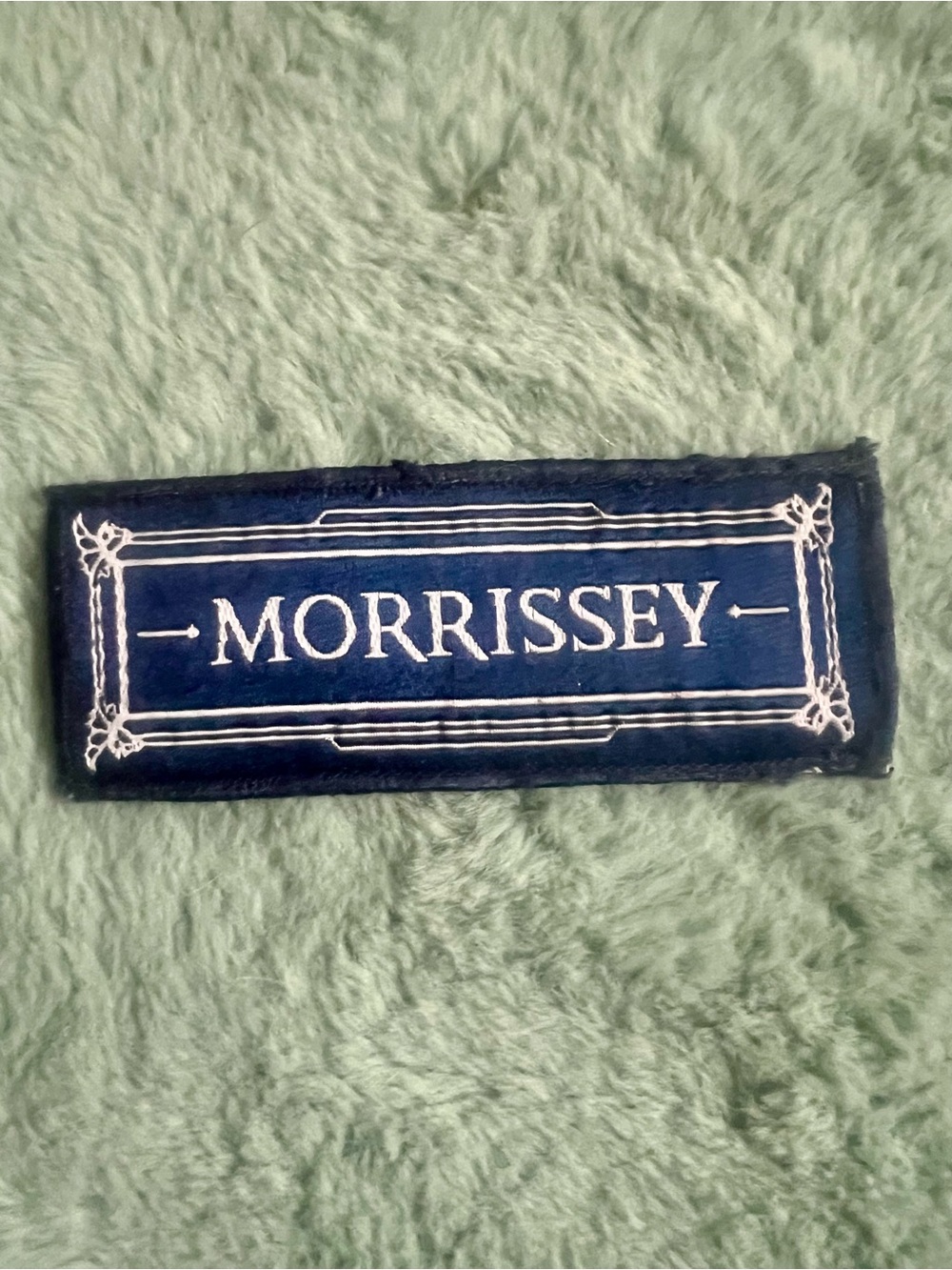 Morrissey Navy Label Patch - White Lettering